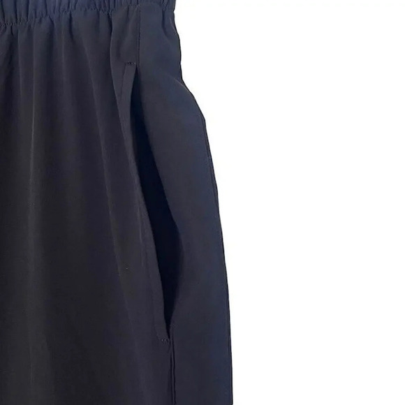 Vince Women's Black Tapered Pull-on Casual Cropped Pants Size Large Side stripe - Picture 3 of 6